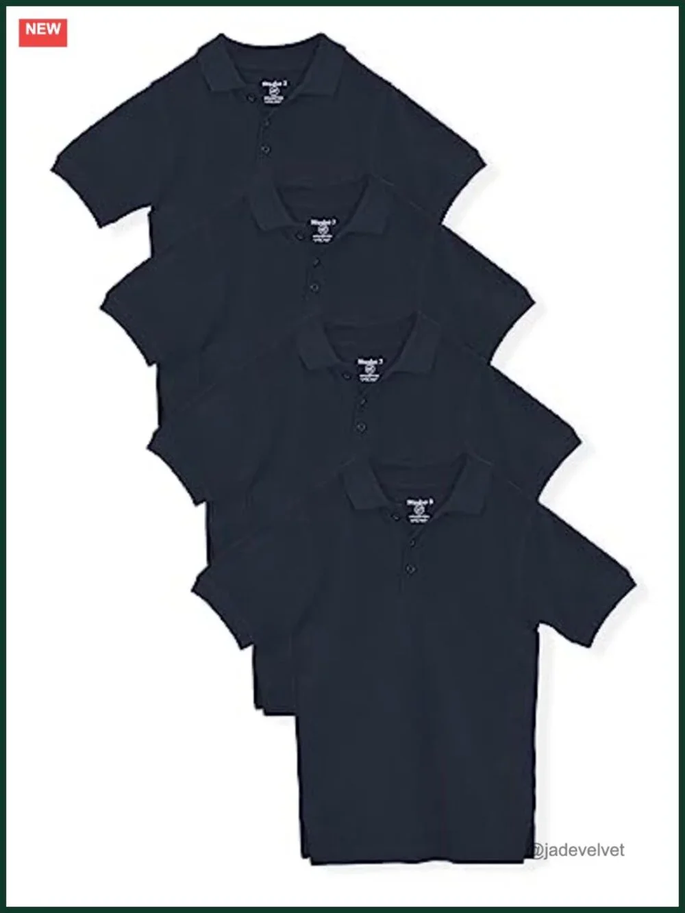 Boys 4-Pack Short & Long Sleeve Pique Polo Shirts School Uniform